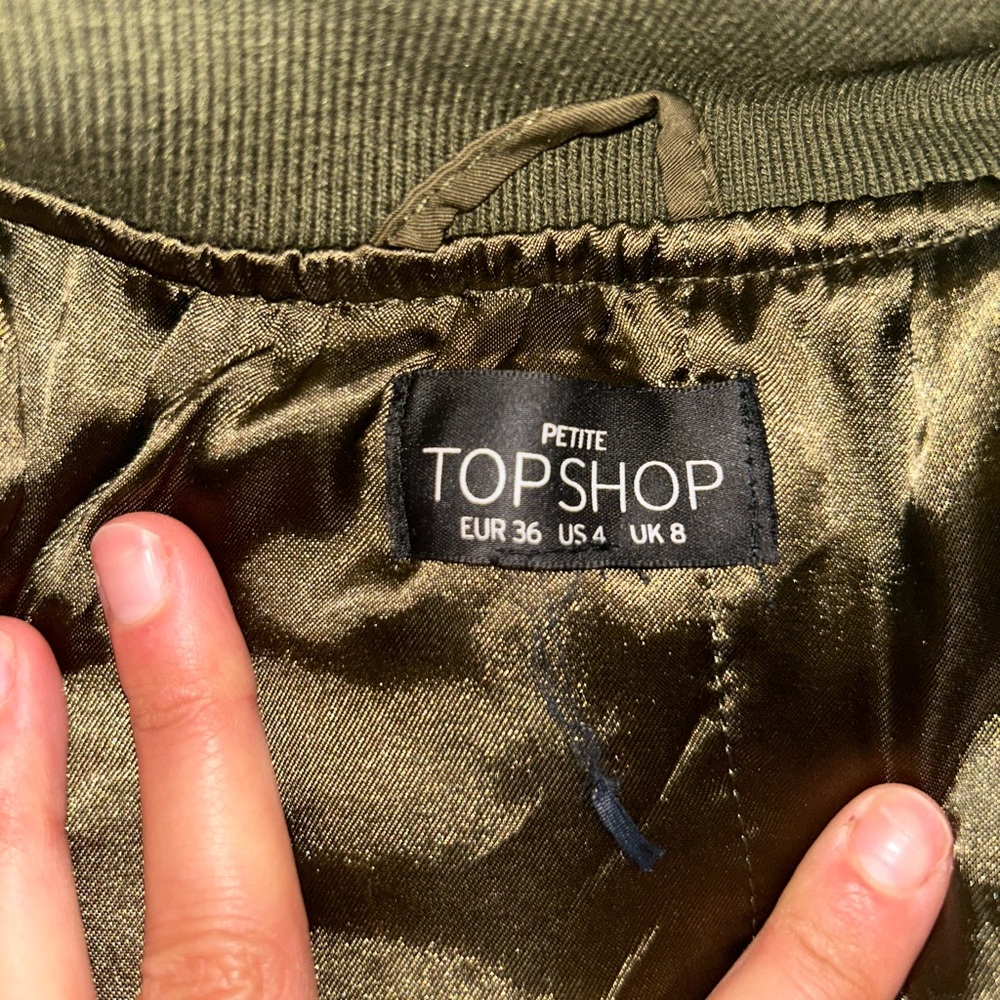 TOPSHOP never worn green bomber jacket - Picture 5 of 7